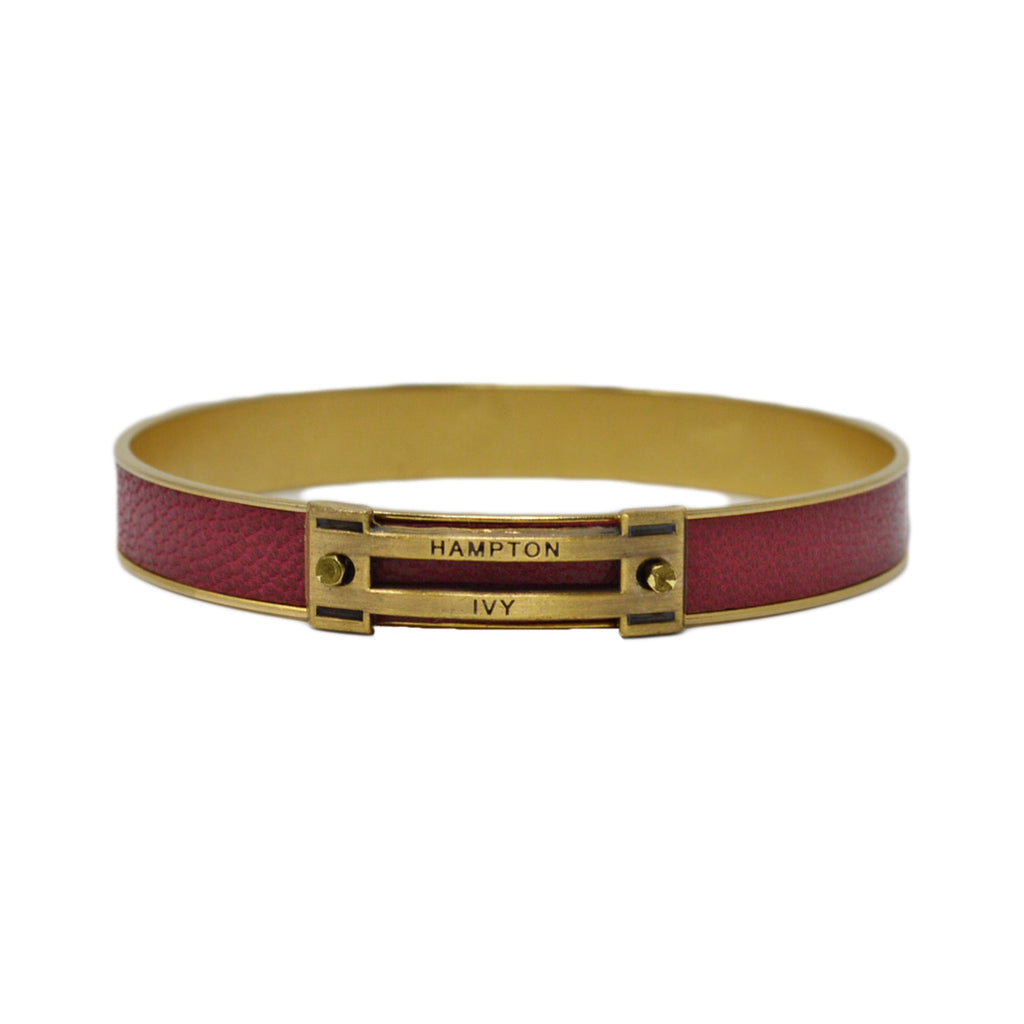Crimson Leather Horse Jump Bangle Bracelet