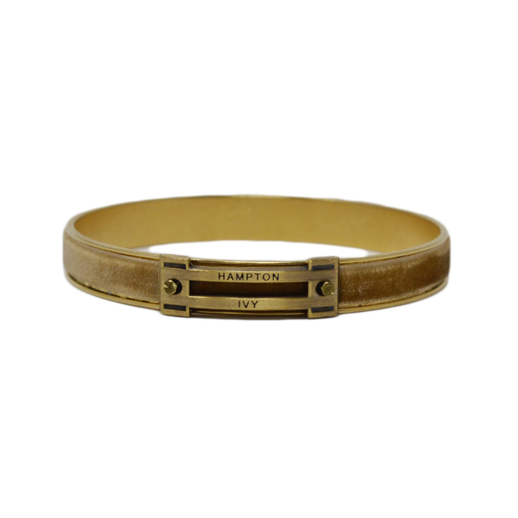 Tan Velvet Horse Jump Bangle Bracelet